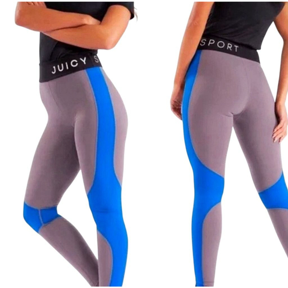 Juicy Couture Pants - Juicy Couture Sport XS High Waisted Gray and Blue Ankle Length Leggings